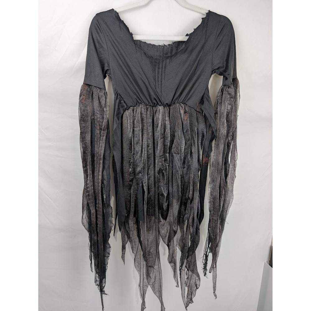 Tattered Whimsigoth Ghostly Fringe Top Size M Black Vampy Witchy Dark Ghostly - Picture 2 of 10